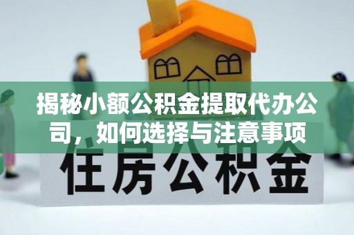 埔盐揭秘小额公积金提取代办公司，如何选择与注意事项