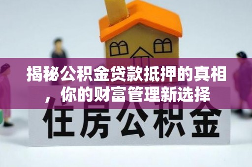 埔盐揭秘公积金贷款抵押的真相，你的财富管理新选择