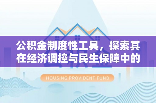 埔盐公积金制度性工具，探索其在经济调控与民生保障中的重要作用
