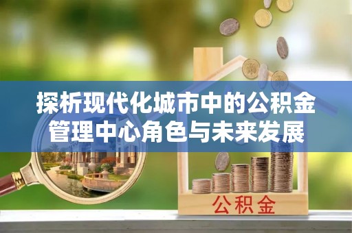 埔盐探析现代化城市中的公积金管理中心角色与未来发展